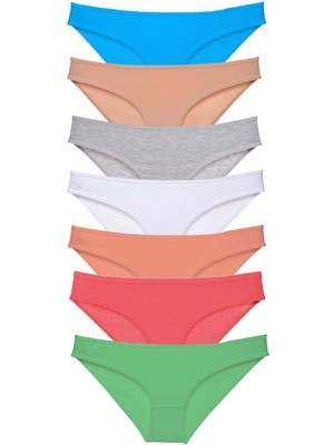 Hobilinka 7 Adet Süper Eko Set Likralı Kadın Slip Külot Set 6