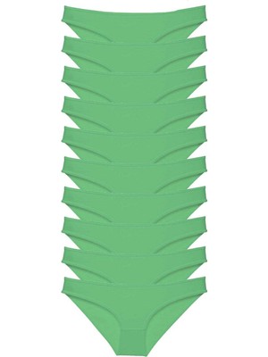 Hobilinka 10 Adet Süper Eko Set Likralı Kadın Slip Külot Yeşil