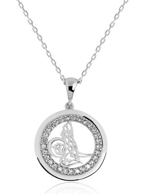 Hobilinka 925 Ayar Gümüş Tuğralı Kadın Gümüş Kolye PT2610603 (72)