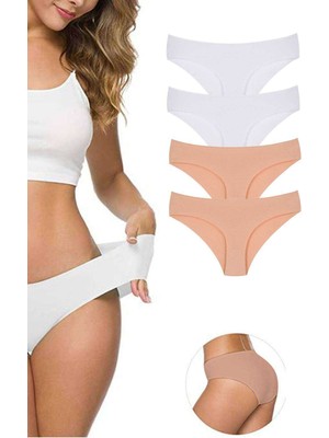 Hobilinka 4 Adet Kadın Dikişsiz Lazer Kesim Esnek Iz Yapmayan Külot S3
