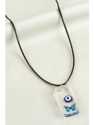 Hobilinka Kelebek Dikdörtgen Epoksi Kolye