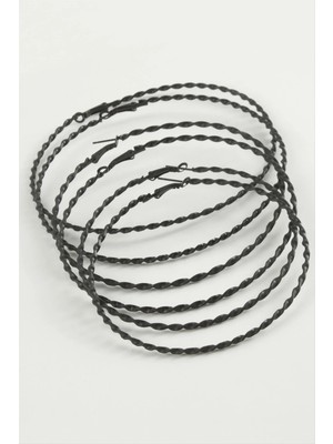 Hobilinka Burgulu Metal Halka Küpe 6 Adet