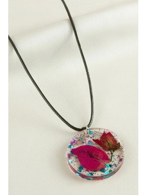 Hobilinka Begonvil Çiçeği Epoksi Kolye