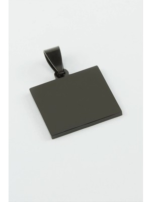 Hobilinka Kare Isim Yazılabilir Çelik Kolye Ucu 2*2 cm