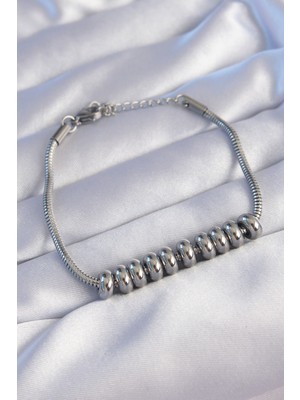 Hobilinka 316L Çelik Gümüş Renk Oval Figürlü Bileklik