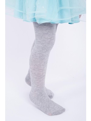 Hobilinka Kız Çocuk Pamuklu Külotlu Çorap Gri