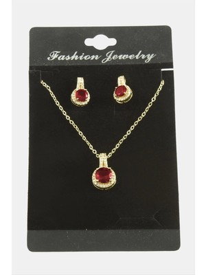 Hobilinka Yuvarlak Zirkon Taşlı Set Kolye