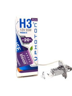 Hobilinka Photon H3 55 Watt 12V Dense Vision +%20 Fazla Işık Halojen Far Ampulü Sarı