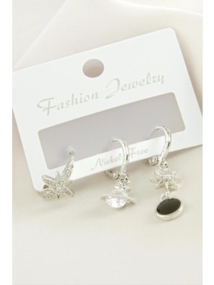 Hobilinka 3 Adet Yıldız Zirkon Taşlı Küpe