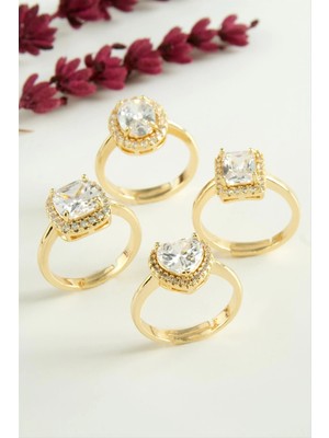 Hobilinka Karışık Lüks Zirkon Taşlı Ciddi Ilişki Yüzüğü