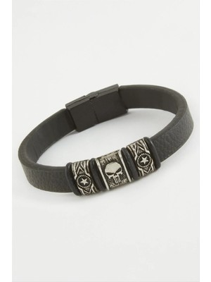 Hobilinka Kuru Kafa Kaliteli Mıknatıslı Suni Deri Bileklik