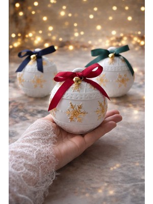 Lavinyum 3’lü Küre Takı Kutusu – Gold Detaylı Dekoratif Masa Üstü Şık Set / Nişan Düğün Hediyelik