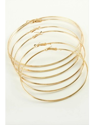 Hobilinka Ince Boru Metal Halka Küpe 6 Adet