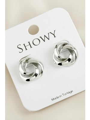 Hobilinka Oval Çiçek Yeni Sezon Metal Küpe