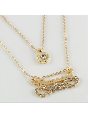 Hobilinka Bitanem Yazılı Ritim Figürlü Yeni Sezon Ikili Kolye