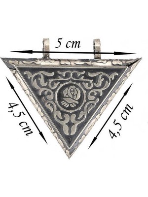 Hobilinka 925 Ayar Gümüş Üçgen Içi Açılabilen Gül Muskalık Gümüş Kolye T6061 (72)
