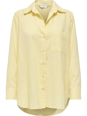 Only Onlsalina Pamuklu Regular Fit Klasik Yaka Tek Cepli Gömlek Bayan Gömlek 15335255