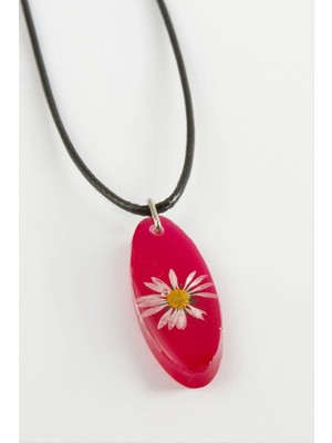 Hobilinka Papatya Oval Epoksi Kolye