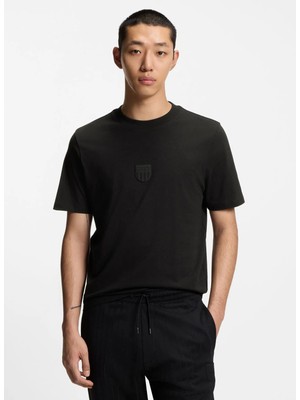 Hugo Siyah Erkek Regular Fit Logo Baskılı T-Shirt 50553437_DARVISH