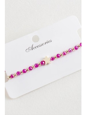 Hobilinka Yıldız Kristal Makrome Ip Bileklik