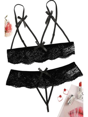 Hobilinka Özel Bölgesi Açık Siyah Fantazi Iç Giyim Sütyen Külot