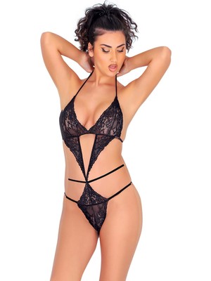 Hobilinka Siyah Dantel Bodysuit - 919