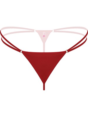 Hobilinka Lastikli Kırmızı Büyük Beden G String Tanga