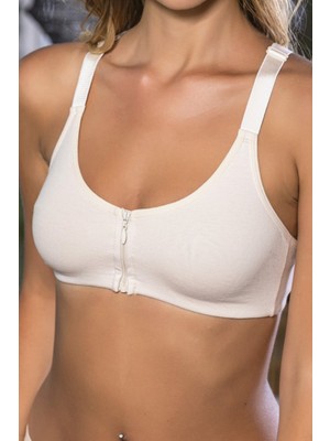 Hobilinka Ten Önden Fermuarlı Pamuklu Sütyen,günlük ve Medikal Kullanım Için, Kadın Iç Giyim