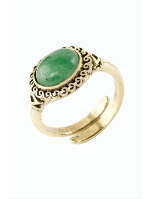 Hobilinka Oval Doğaltaşlı Otantik Yüzük