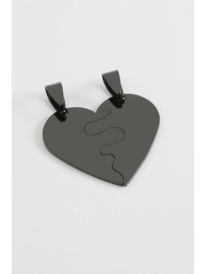 Hobilinka Kalp Isim Yazılabilir Çift Çelik Kolye Ucu 2,8 cm