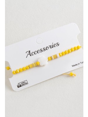 Hobilinka Çiçek Sedef Kristal Makrome Ip Bileklik