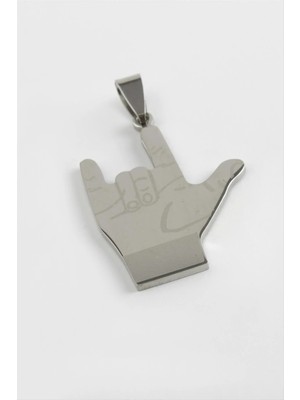 Hobilinka Rocky Işareti Çelik Kolye Ucu 3,5 cm