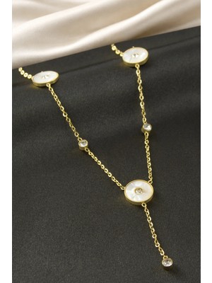 Hobilinka Yuvarlak Sedef Çelik Kolye