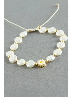 Hobilinka Papatya Yuvarlak Inci Bileklik