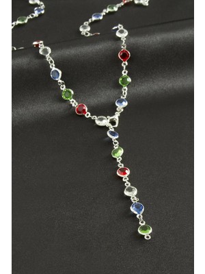 Hobilinka Yuvarlak Zirkon Taşlı Y Kolye