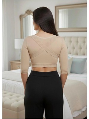 Nuitamore Kol Toparlayıcı Üst Korse Ten Renk 1 Beden Daha İnce Görünüm Sağlayan Kadın Model