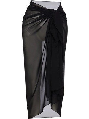 Hobilinka Kadın Siyah Bodrum Stili Bağlama Detaylı 150X75 Pareo