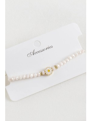 Hobilinka Papatya Kristal Makrome Ip Bileklik