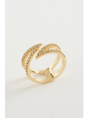 Hobilinka Yaprak Zirkon Taşlı Yüzük