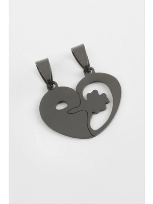 Hobilinka Kalp Isim Yazılabilir Çift Çelik Kolye Ucu 2,5 cm