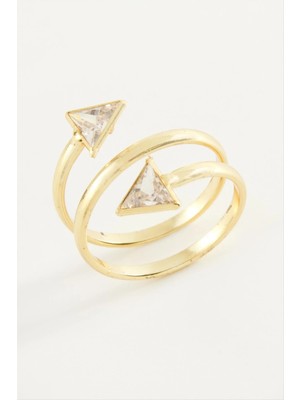 Hobilinka Üçgen Zirkon Taşlı Yüzük