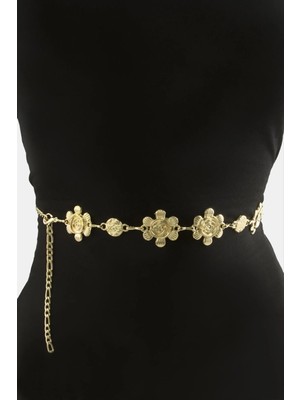 Hobilinka Gül Metal Zincir Kemer