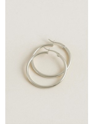 Hobilinka Halka Lüks Çelik Küpe 3 cm