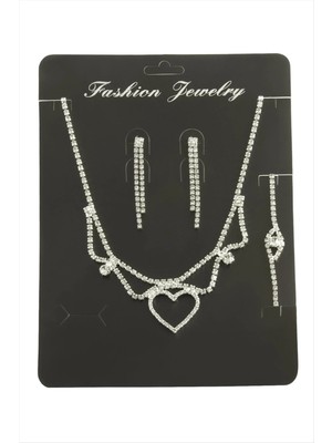 Hobilinka Kalp Taşlı Set Kolye
