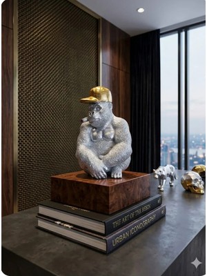 Ayder Online Satış 10 cm  -18 cm  Ebatlarında Kırılmaz Polyester,goril Biblo