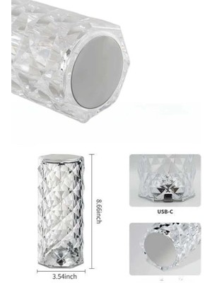Hobilinka Yeni Nesil Modern Kristal Masa ve Gece Lambası Dokunmatik Renk Değiştirebilen
