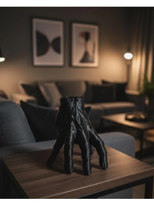 Hobilinka 3D Siyah El Dekoratif Heykel 27X22 cm Büyük Boy Modern Tasarım