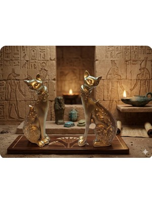 Ayder Online Satış 13  cm -18  cm  Ebatlarda  Kırılmaz Polyester 2 Li Kedi Biblo