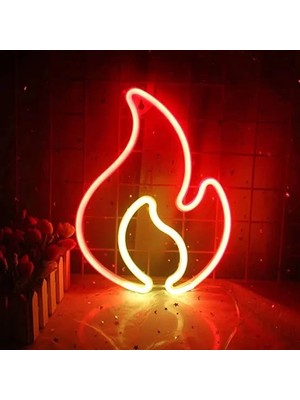 Hobilinka Duvara Asmalı Neon Alev LED