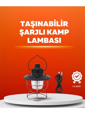 Hobilinka 4 Fonksiyonlu Dekoratif Kamp Lambası – Tungsten Ampul, USB Çıkışlı